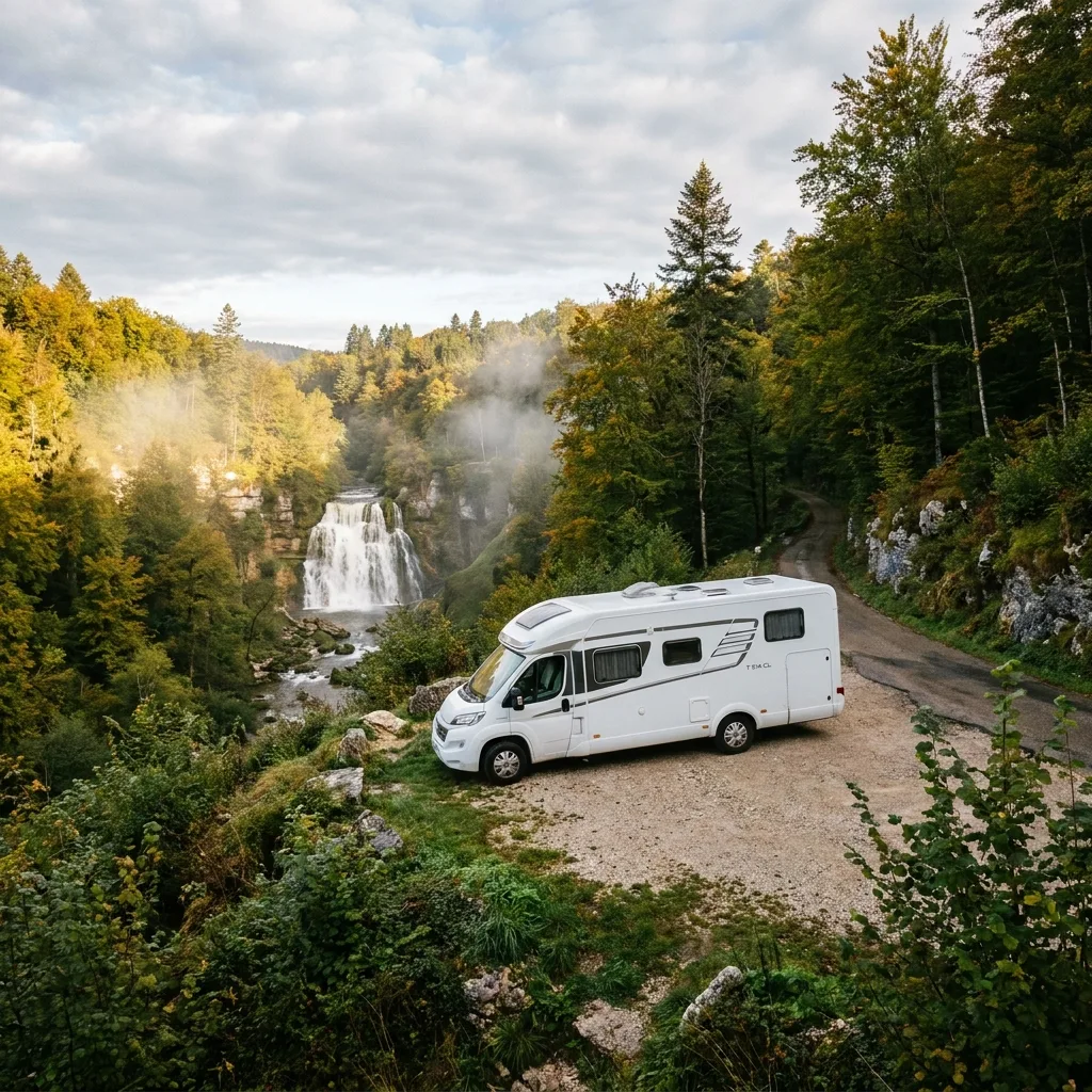 Camper trip to Jura & Hérisson Waterfalls, France