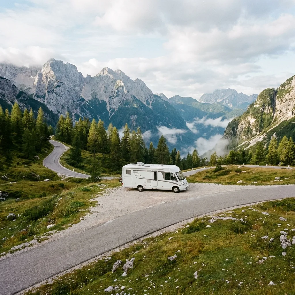 Camperreis naar Vršičpas, Slovenië