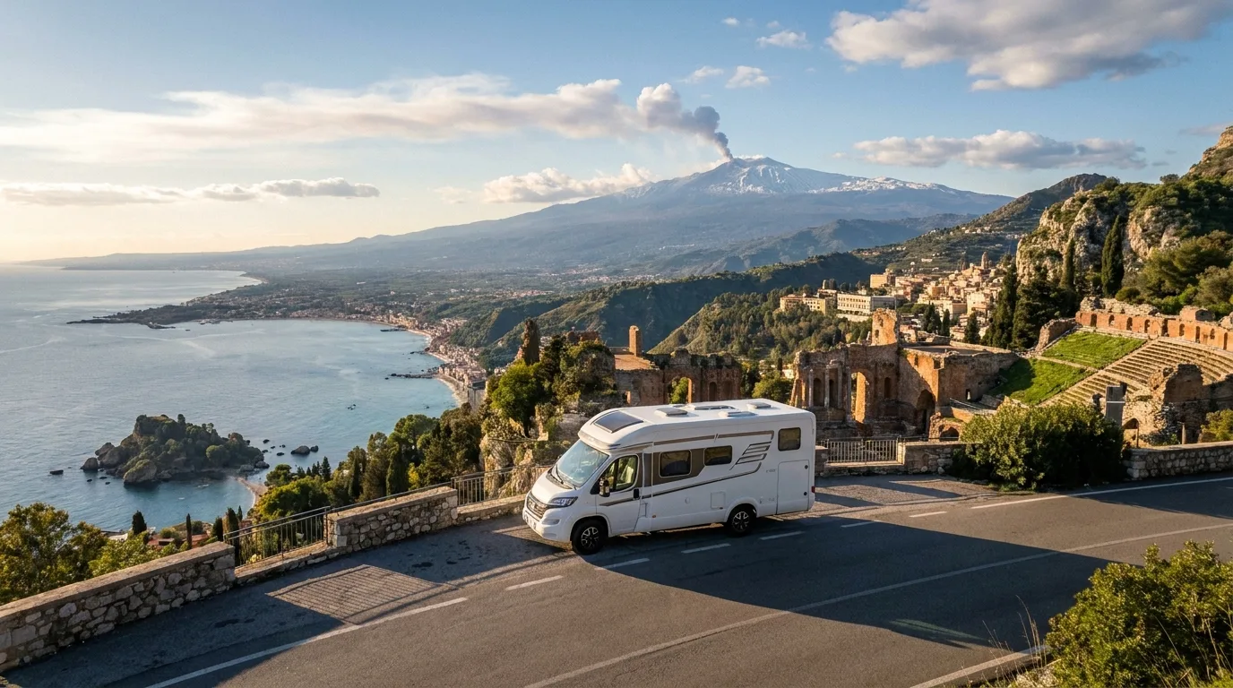 Camper route Sicily Loop - from Palermo along every coast and up Mount Etna