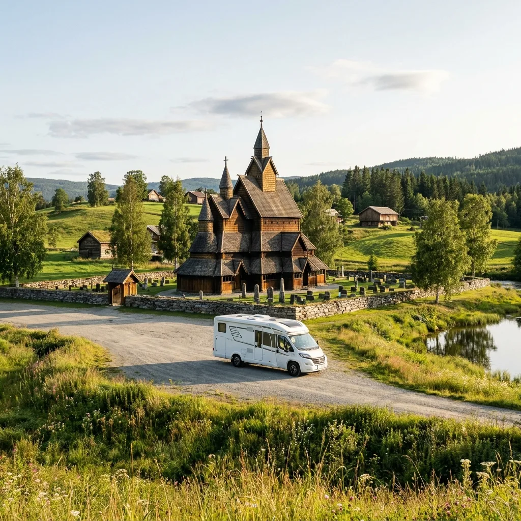 Camper trip to Heddal Stave Church