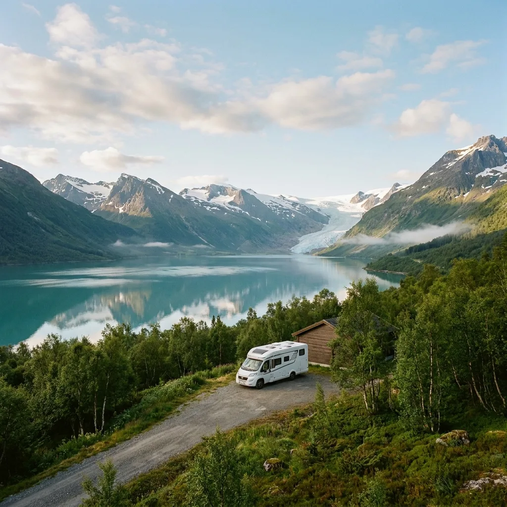 Camperreis naar Svartisen (Holandsfjorden), Noorwegen