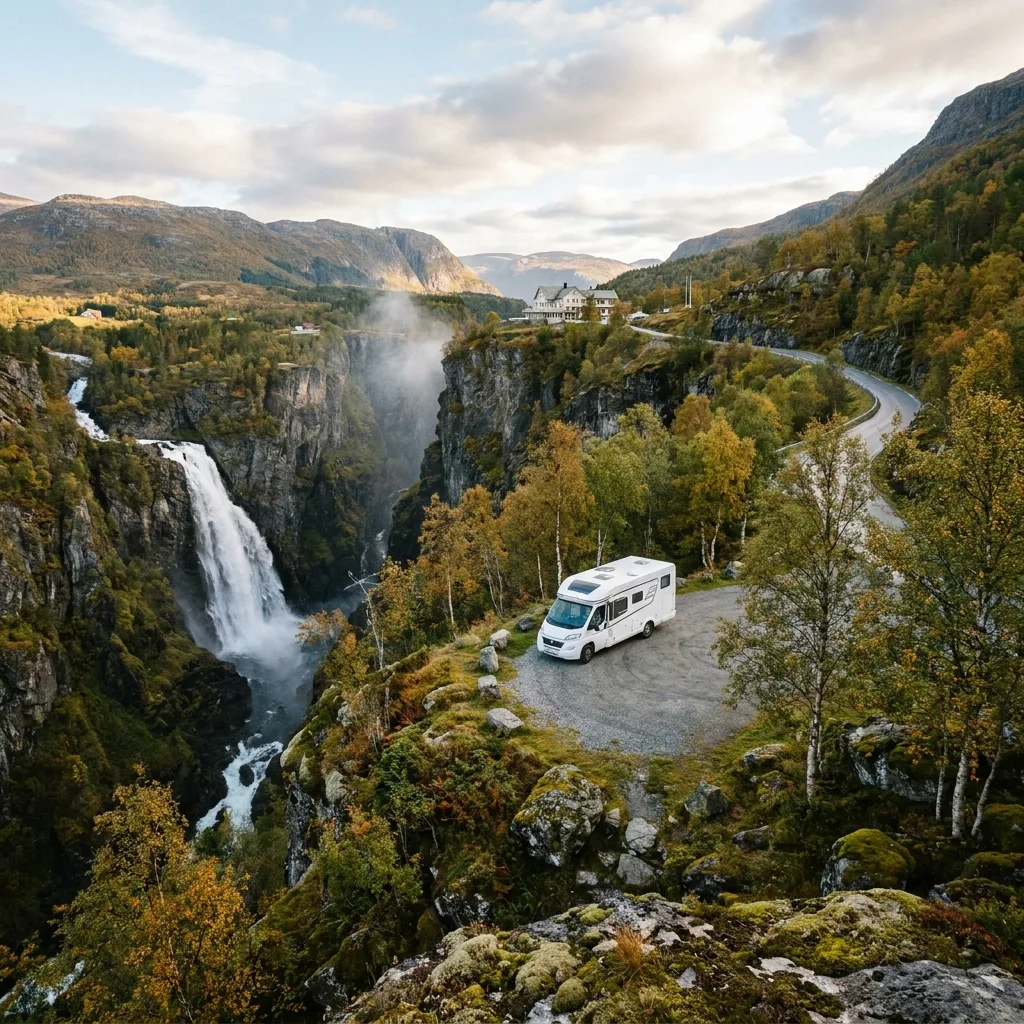 Camper trip to Vøringsfossen, Norway