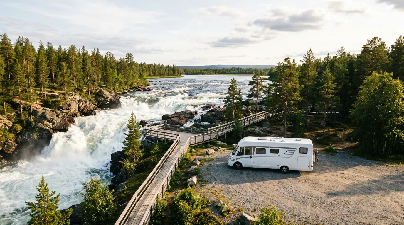 Wohnmobilroute Vildmarksvägen und Schwedisch-Lappland - Höga Kusten, Stekenjokk und Jokkmokk