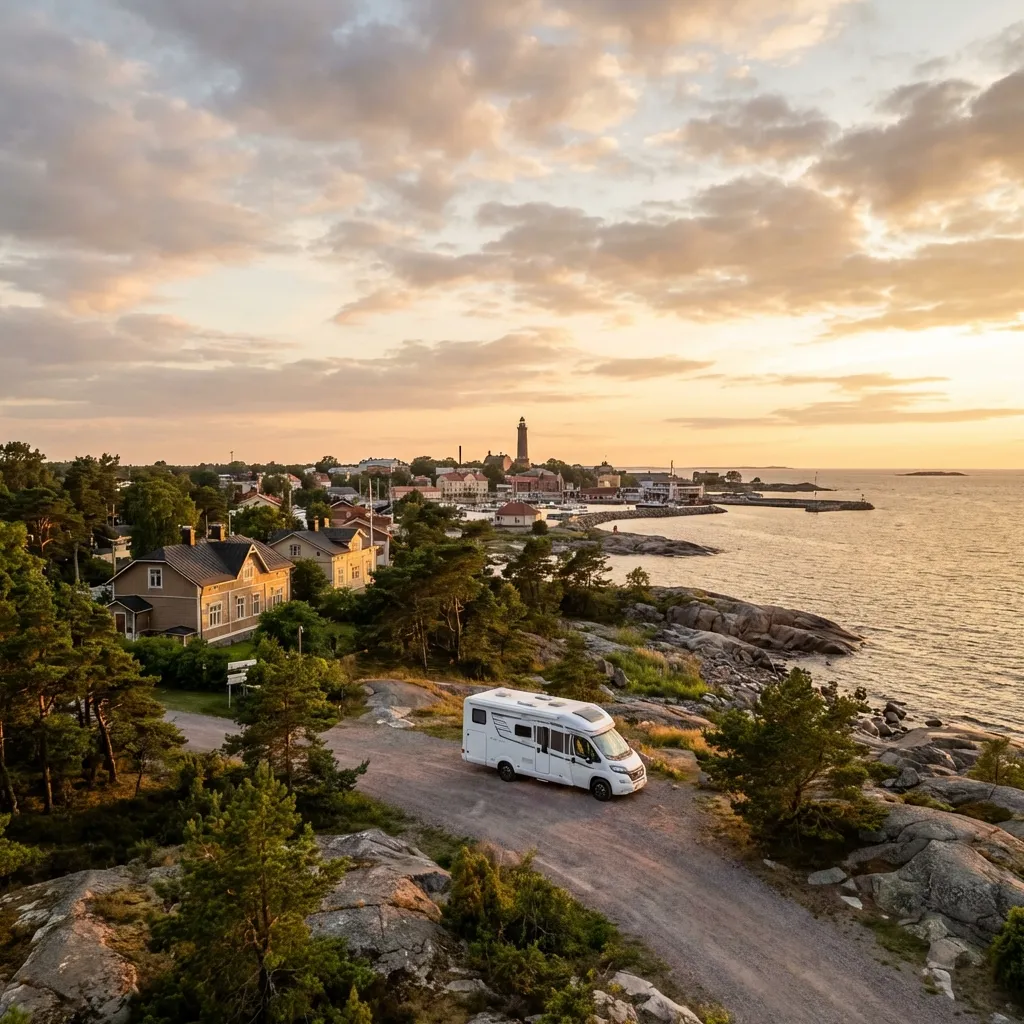 Hanko — Finland's southernmost town, a coastal stop on a campervan route through southern Finland