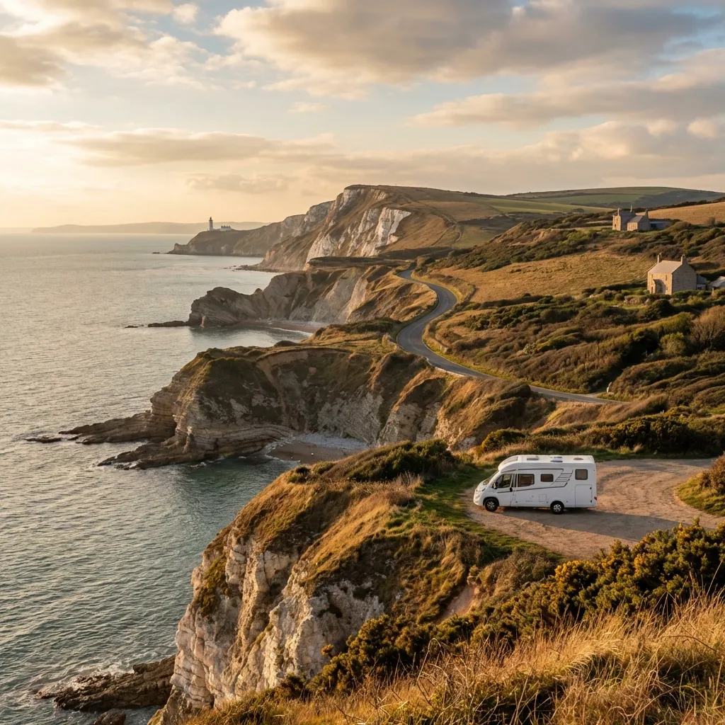 The Jurassic Coast at Durdle Door — spectacular stop on a campervan trip along the English south coast