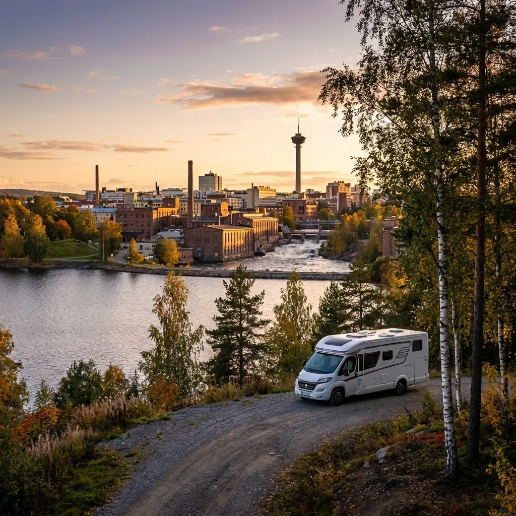 Tampere between two lakes — centrally located starting point for a campervan route through the Finnish Lakeland